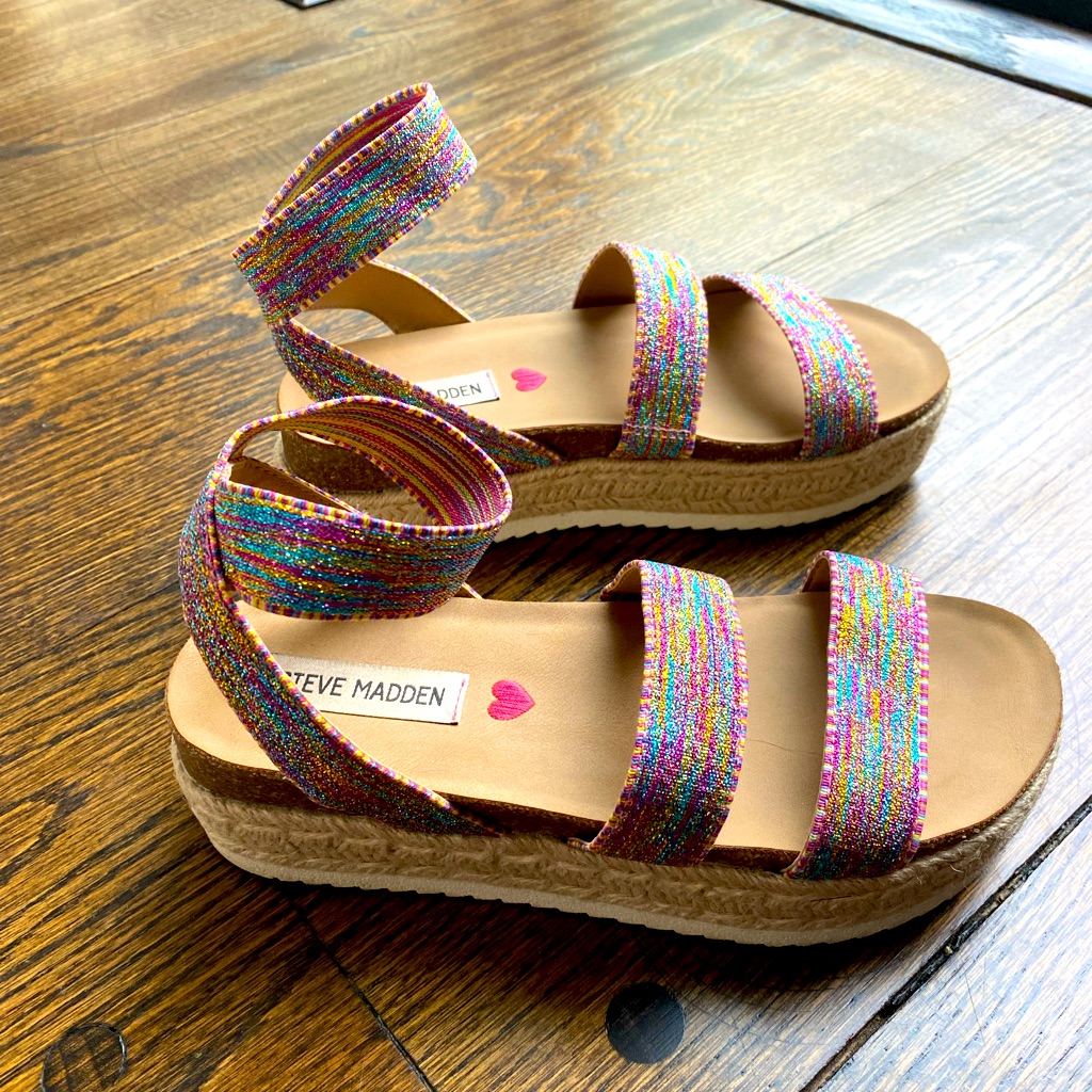 Steve Madden Kids' Multicolor Glitter Sandals
